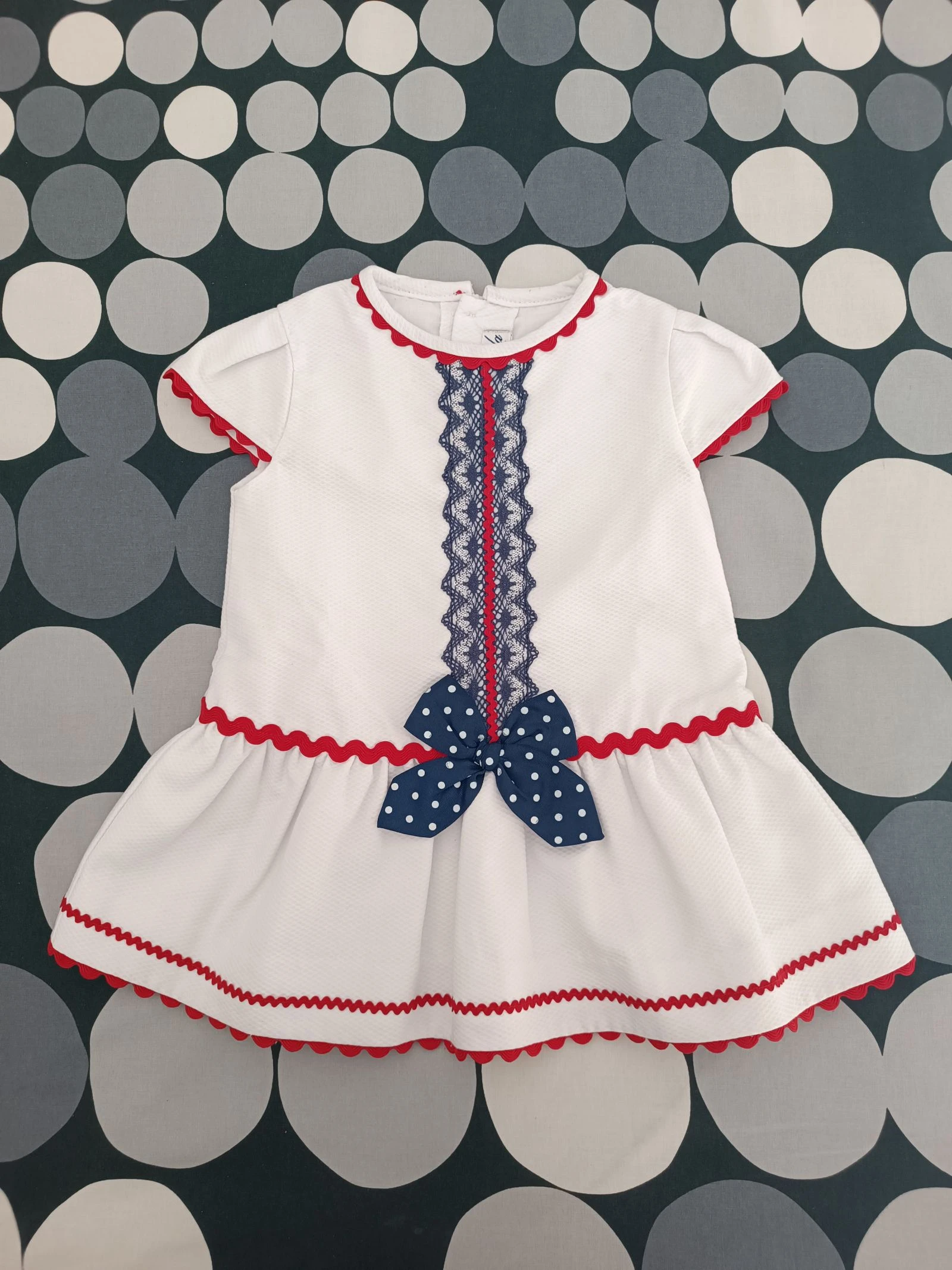 Vestido | Robe Miranda 18 meses - Branco, Azul & Vermelho Náutico